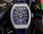Franck Muller saat replika V45 SC DT Vanguard Series 54*42*15mm 2824 Movement Blue Face Watch